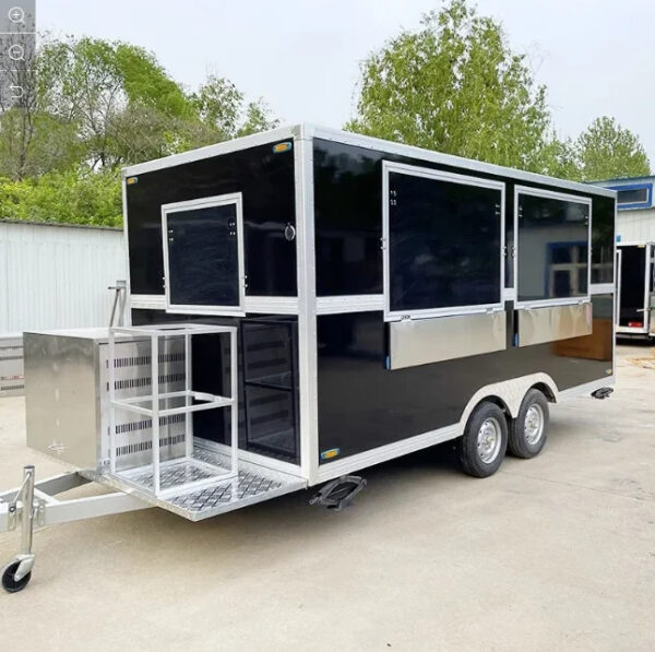 12ft Commercial Food Vans Concession Street Mobile Truck Cart Fast Food Trailer With Full Kitchen For Sale USA Europe Australia