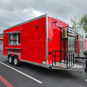 Food Truck Trailer Street Mobile Food Cart Outdoor Kitchen Fast Food Truck with Cooking Equipment for Sale Milk Restaurant Truck