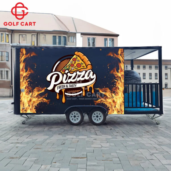 Hot Sale Street Food Cart Pizza Mobile Food Truck Trailer Ice Cream Hot dog BBQ Food Trailer With Porch Fully Equipped For Sale