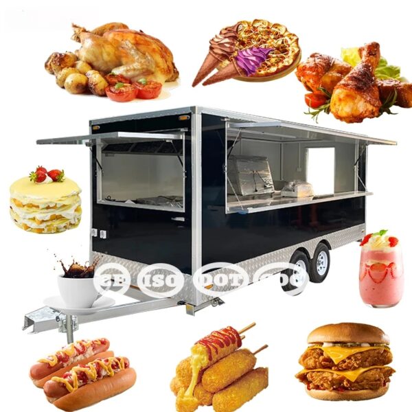 Fast Concession Trailer food truck Electric Street Kiosk Tuk Crepe Cart Mobile food Cart Design - Image 2