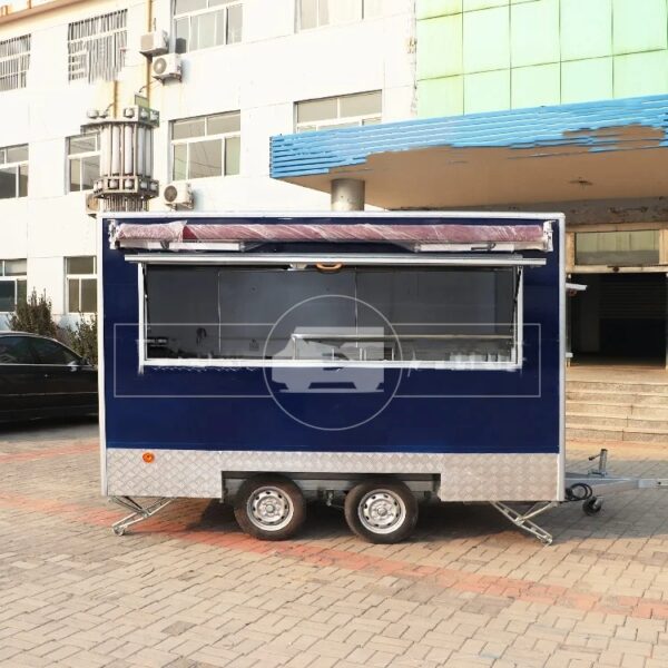 T3 towable pizza trailer mobile street food truck for sale unique design fast food cart - Image 3