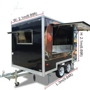 wholesale high quality cheap price black small mobile modern fast food vending trailer truck for sale in canada ontario