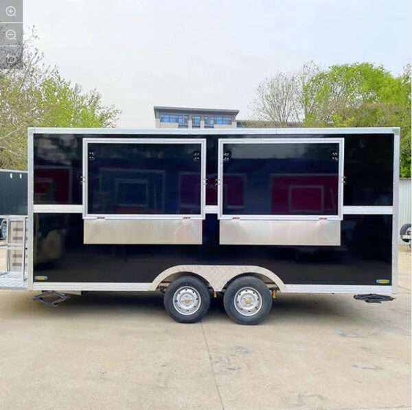 12ft Commercial Food Vans Concession Street Mobile Truck Cart Fast Food Trailer With Full Kitchen For Sale USA Europe Australia - Image 2