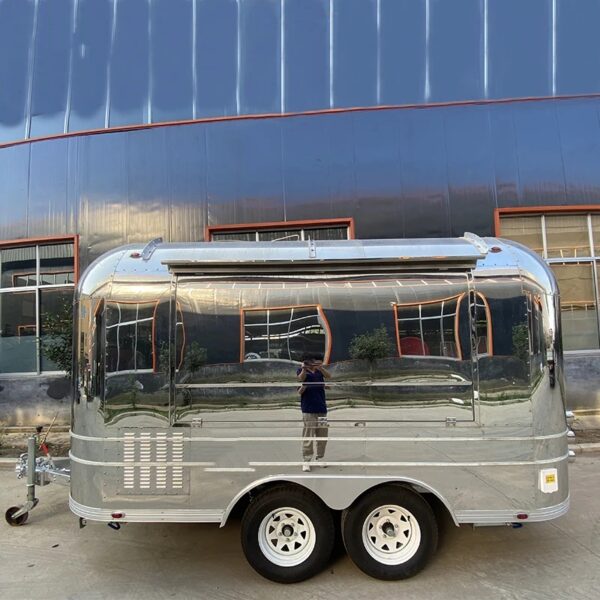 New Born European Standard Mirror Stainless Steel Mobile Kitchen Van Beverage Trailer Coffee Pizza Cart Food Truck $8299.00 - Image 3