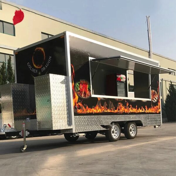 Customized Food Truck Supply Tesla Food Cart with Factory Price Bbq Smoker Concession Food Trailers for Sale - Image 2