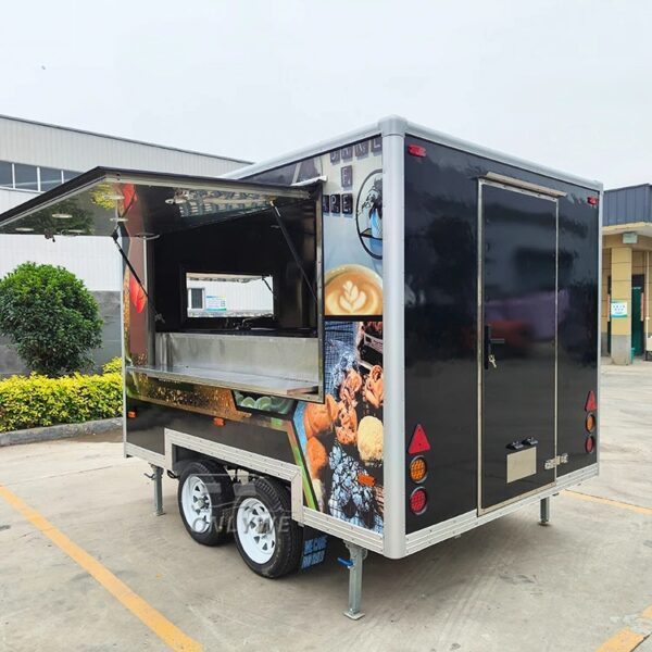 wholesale high quality cheap price black small mobile modern fast food vending trailer truck for sale in canada ontario - Image 5