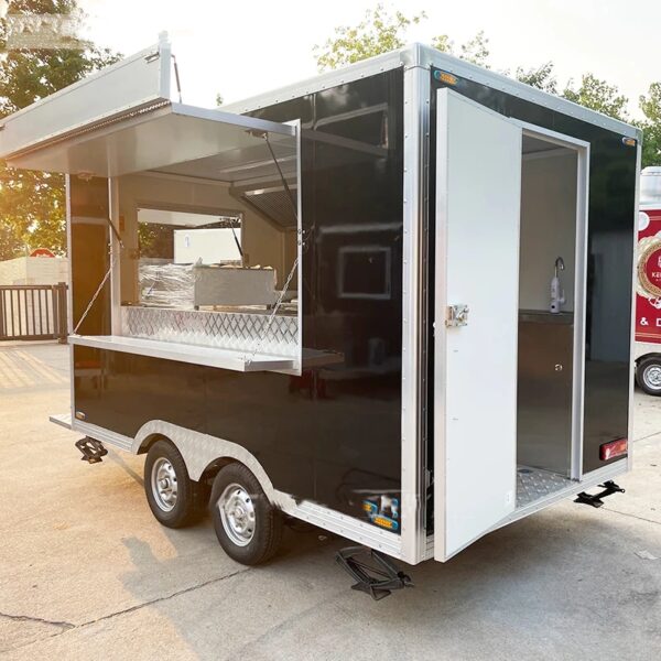 12ft commercial food van concession street mobile food truck cart fast food trailer for sale usa europe Australia - Image 3