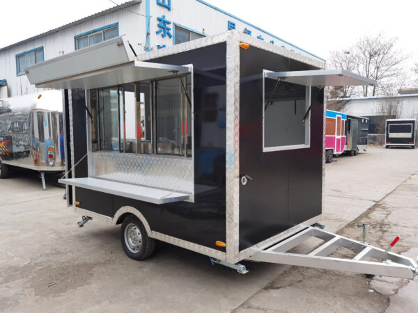 best sale square street food BBQ ice-cream hot plate food trailer truck for sale USA - Image 3