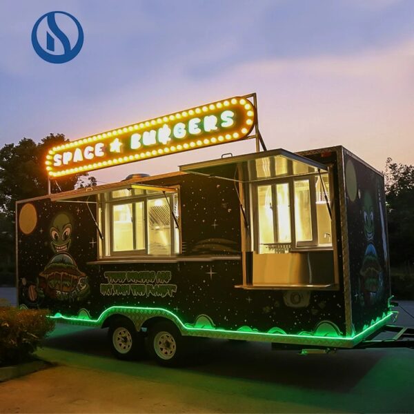 Mobile Food Trailer Fully Equipped Food Cart Food Vending Truck For Sale - Image 4