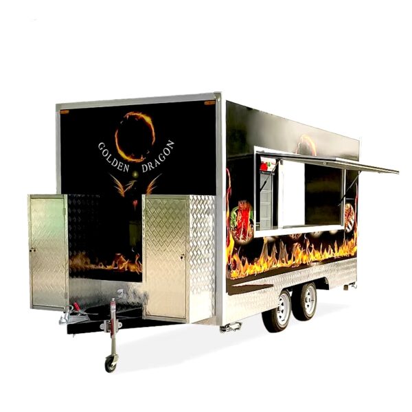 Customized Food Truck Supply Tesla Food Cart with Factory Price Bbq Smoker Concession Food Trailers for Sale - Image 3