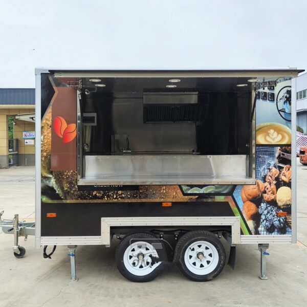 wholesale high quality cheap price black small mobile modern fast food vending trailer truck for sale in canada ontario - Image 4