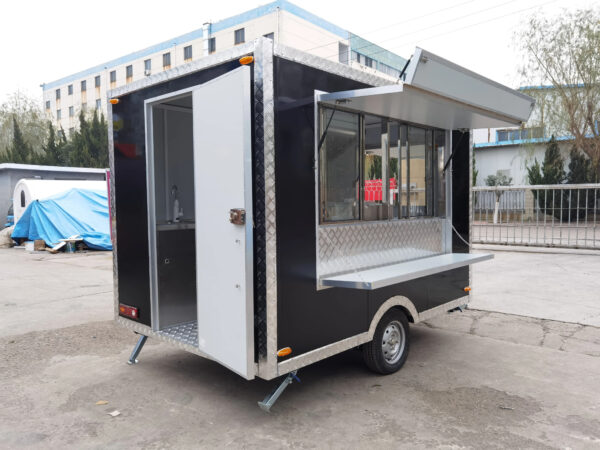 best sale square street food BBQ ice-cream hot plate food trailer truck for sale USA - Image 4