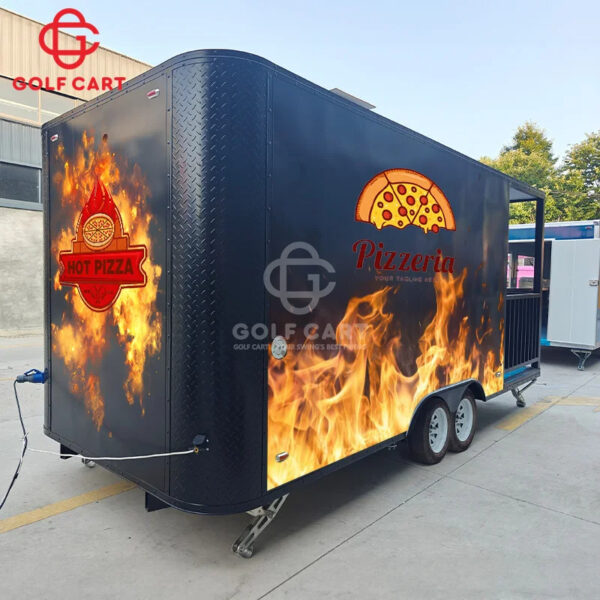 Hot Sale Street Food Cart Pizza Mobile Food Truck Trailer Ice Cream Hot dog BBQ Food Trailer With Porch Fully Equipped For Sale - Image 4