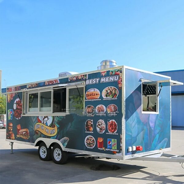 Mobile Food Trailer Fully Equipped Food Cart Food Vending Truck For Sale - Image 3