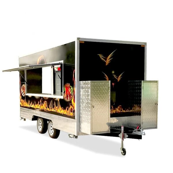 Customized Food Truck Supply Tesla Food Cart with Factory Price Bbq Smoker Concession Food Trailers for Sale - Image 4