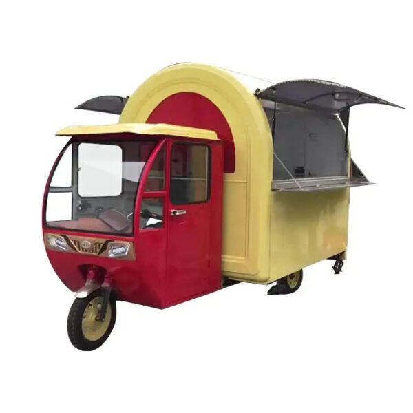 Street Gasoline Ice Cream Tricycle Truck Europe Petrol Mobile Tricycle Bike Food Cart for Sale in Malaysia - Image 7