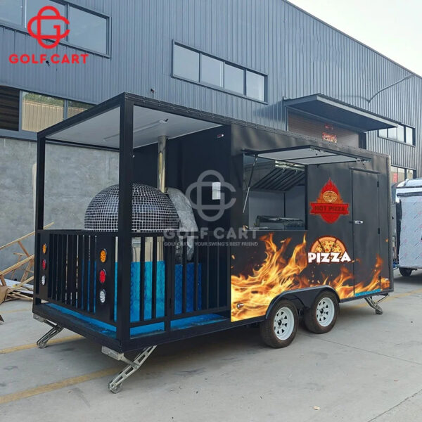 Hot Sale Street Food Cart Pizza Mobile Food Truck Trailer Ice Cream Hot dog BBQ Food Trailer With Porch Fully Equipped For Sale - Image 6