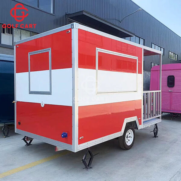 Snack Trailer Mobile Snack Pizza Fast Food Truck Stainless Steel Catering Concession Coffee BBQ Food Trailer With PorchFor Sale - Image 6