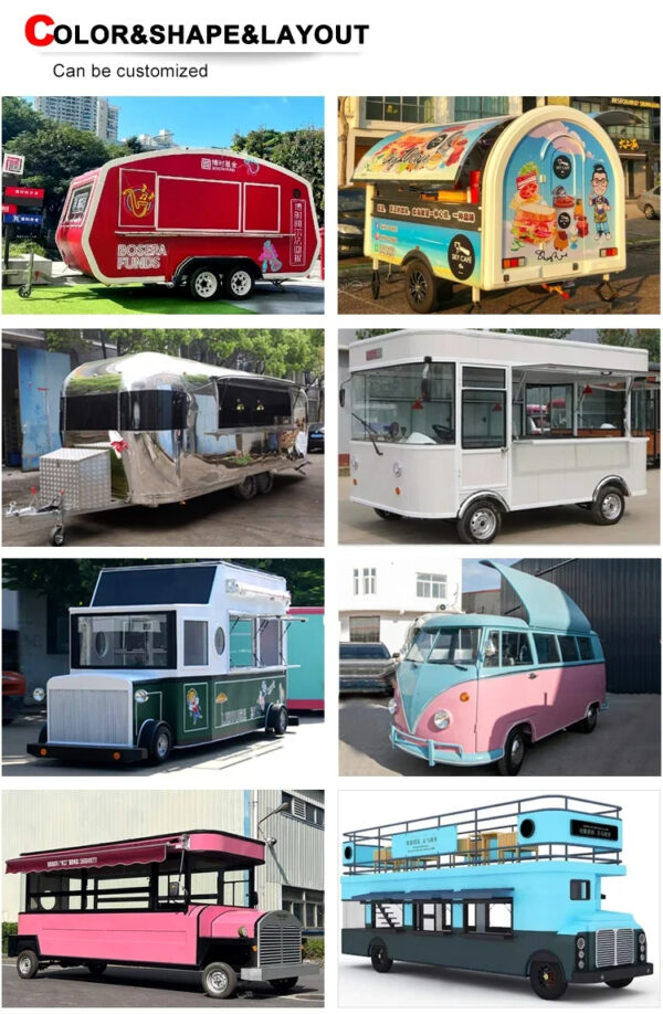 Factory Wholesale Fast Food Truck Trailer Street Mobile Food Cart Outdoor Kitchen Food Truck With Cooking Equipment - Image 6